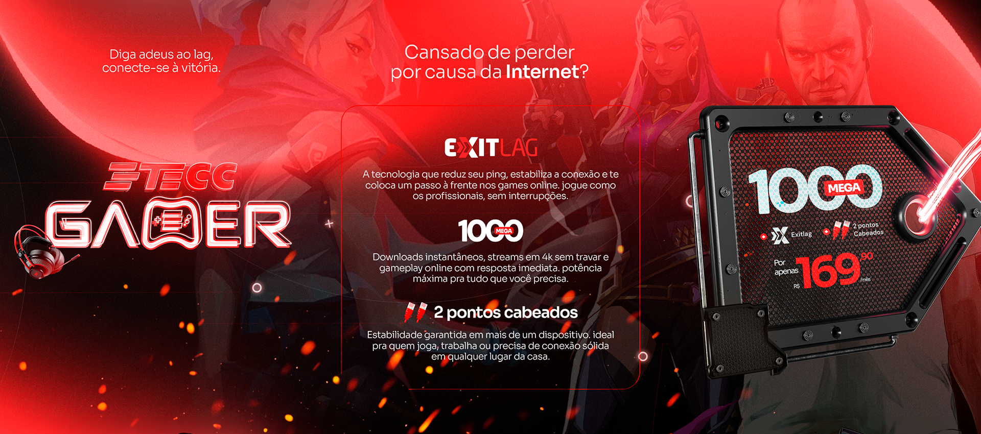 ETECC Gamer — 1000 Mega com ExitLag por R$ 169,90